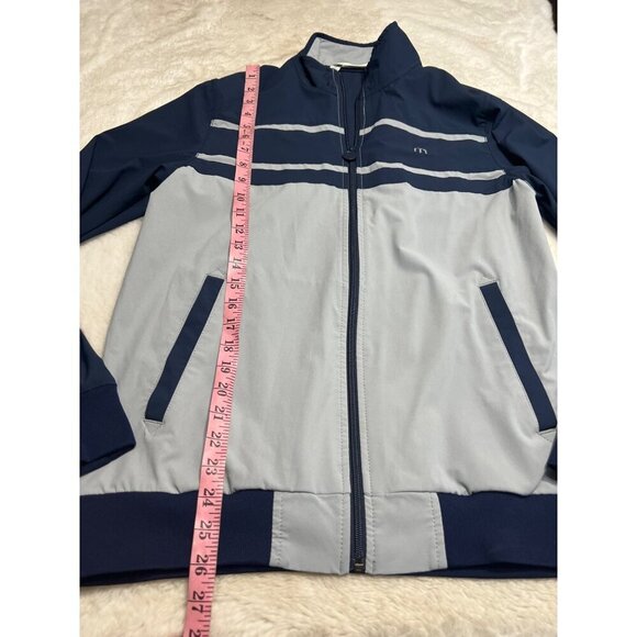 Travis Mathew’s golf navy & grey striped full zip jacket mens size medium - Picture 6 of 7
